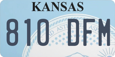 KS license plate 810DFM