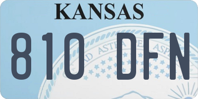 KS license plate 810DFN