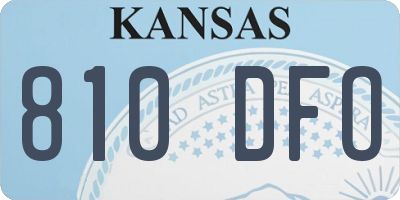 KS license plate 810DFO