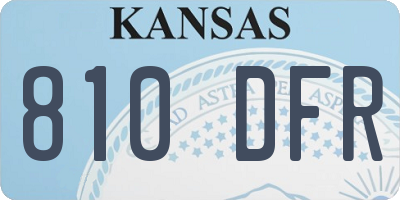 KS license plate 810DFR