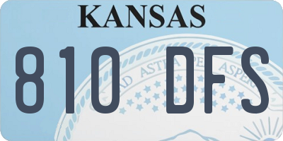 KS license plate 810DFS