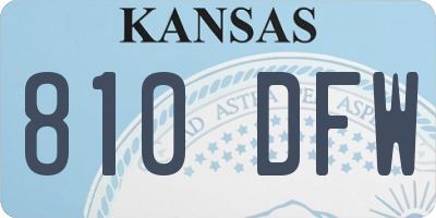 KS license plate 810DFW