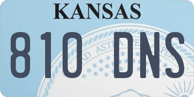 KS license plate 810DNS