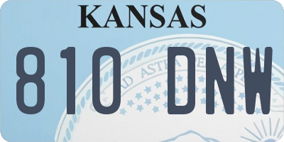 KS license plate 810DNW