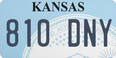 KS license plate 810DNY