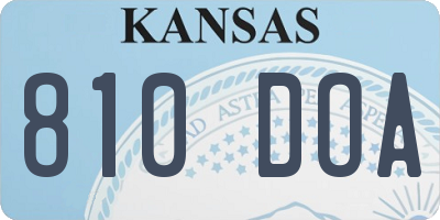 KS license plate 810DOA