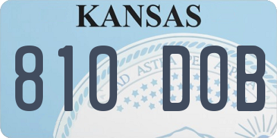 KS license plate 810DOB