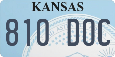 KS license plate 810DOC