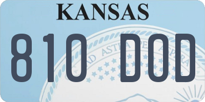 KS license plate 810DOD