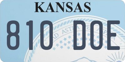 KS license plate 810DOE
