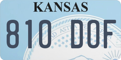 KS license plate 810DOF