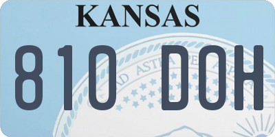 KS license plate 810DOH