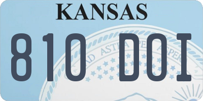 KS license plate 810DOI