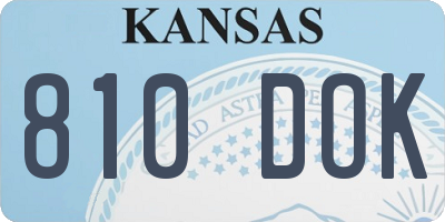 KS license plate 810DOK