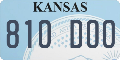 KS license plate 810DOO
