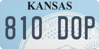 KS license plate 810DOP