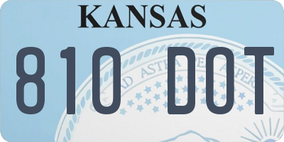 KS license plate 810DOT