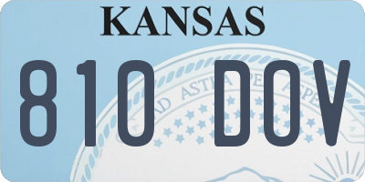 KS license plate 810DOV