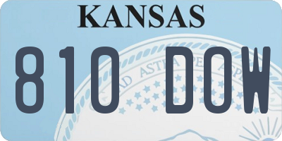 KS license plate 810DOW