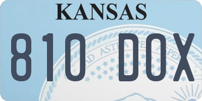 KS license plate 810DOX