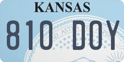 KS license plate 810DOY