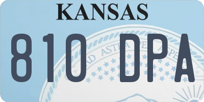 KS license plate 810DPA