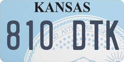 KS license plate 810DTK