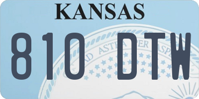 KS license plate 810DTW