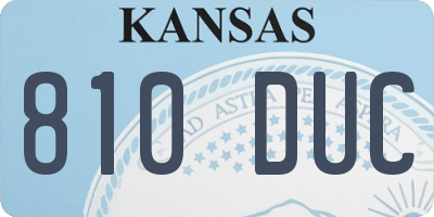 KS license plate 810DUC
