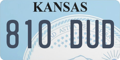 KS license plate 810DUD