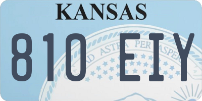 KS license plate 810EIY