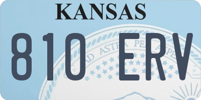 KS license plate 810ERV