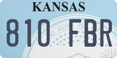KS license plate 810FBR