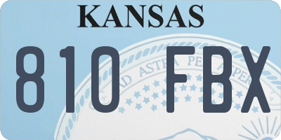 KS license plate 810FBX