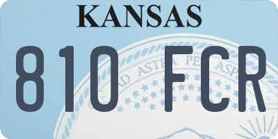 KS license plate 810FCR