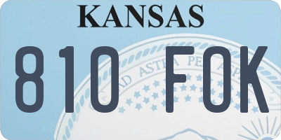 KS license plate 810FOK
