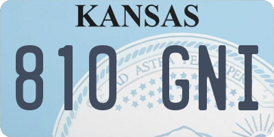 KS license plate 810GNI