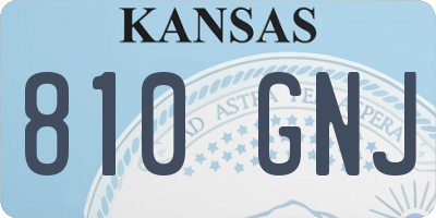 KS license plate 810GNJ