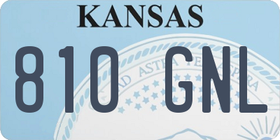 KS license plate 810GNL