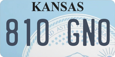 KS license plate 810GNO