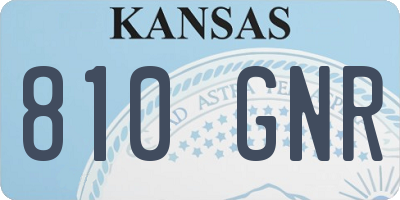 KS license plate 810GNR