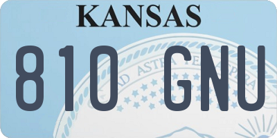 KS license plate 810GNU