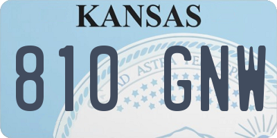 KS license plate 810GNW