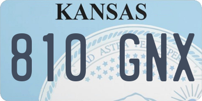 KS license plate 810GNX