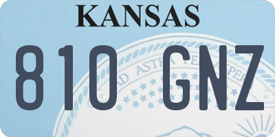 KS license plate 810GNZ