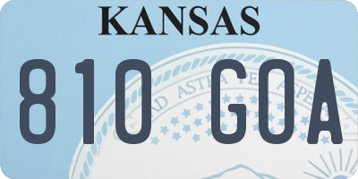KS license plate 810GOA