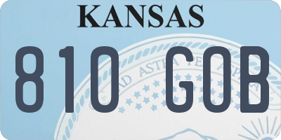 KS license plate 810GOB