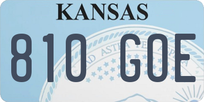 KS license plate 810GOE