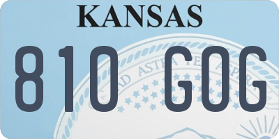 KS license plate 810GOG