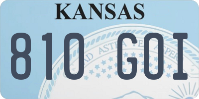 KS license plate 810GOI